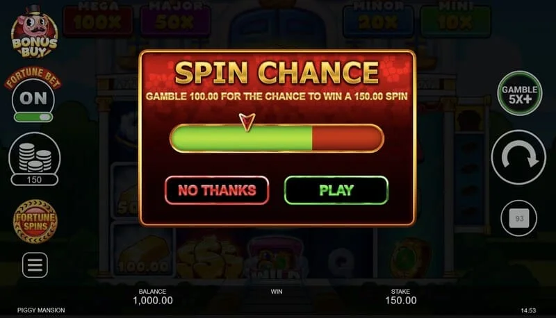 Piggy Mansion - acionando as Free Spins